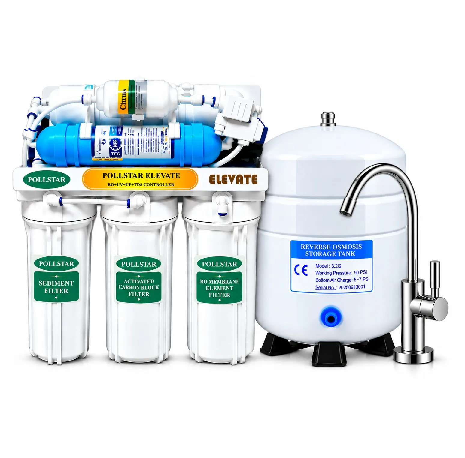 POLLSTAR Elevate Under the sink (UTC) RO water purifier
